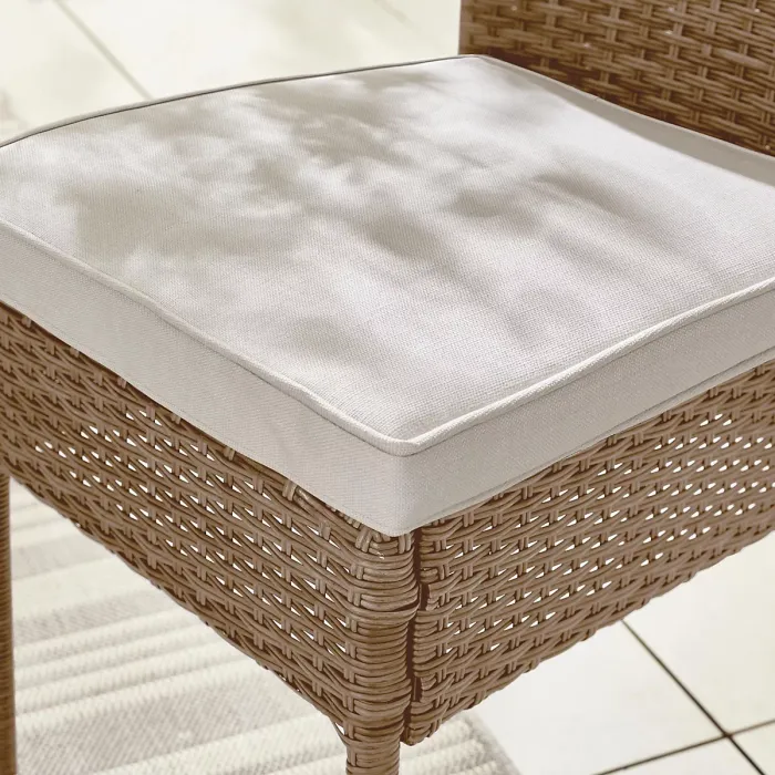 FurnitureboxUK Bali Beige Rattan 4 Seat Garden Dining Set - Glass Top Outdoor Dining Table and Rattan Chairs Set For Patio or Deck