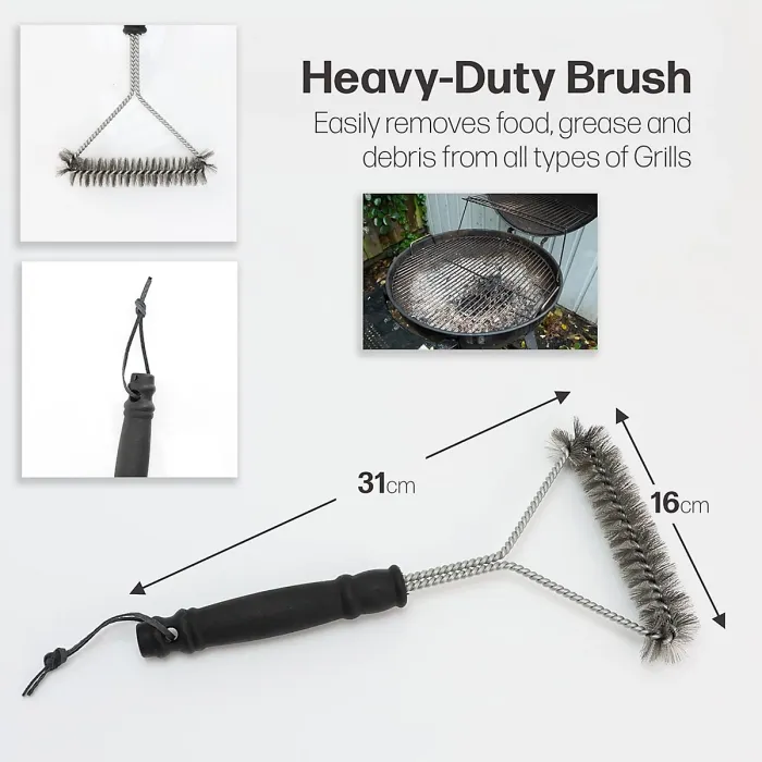 Triangle BBQ Grill Cleaning Brush 3-Sided Grill Cleaner with Bristles Deep Cleaning Wire Brush for BBQ Grills & Smoker Grates