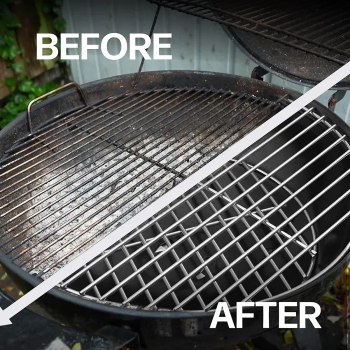 3-in-1 BBQ Grill Cleaning Brush Heavy-Duty Long Handle Grates Cleaner with Scraper & Scrub Pad for Gas, Charcoal & Smoker Grills