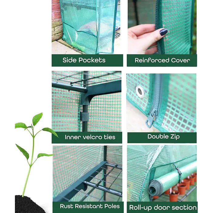 DIVCHI Greenhouse Replacement Cover Heavy-Duty Covers for Garden Growhouse Green 4 Tier 105L x 45W x 160H CM