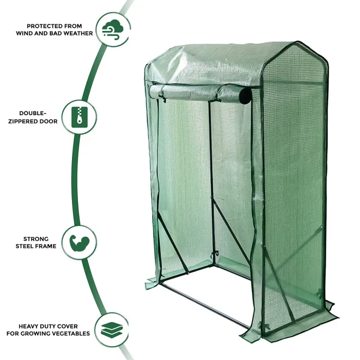 4 Tier Mini Greenhouse Outdoor Garden Plants Grow Green House with PVC Cover