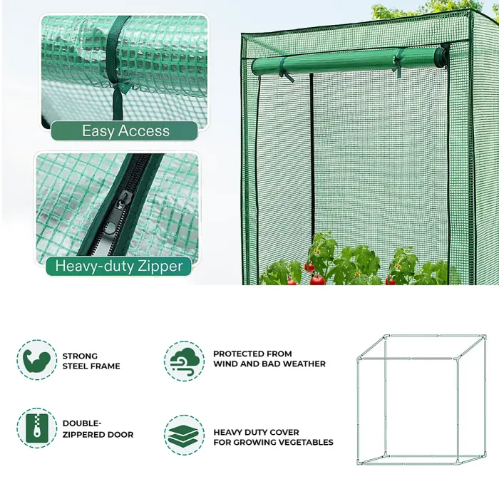 Tomato Greenhouse Reinforced Frame & Cover Outdoor Garden Plant Grow Green House