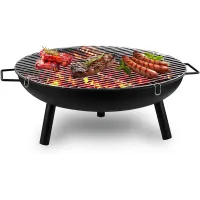 Outdoor Fire Pit, Fire Pits for Garden, BBQ Fire Brazier for Camping Picnic, Steel Fire Bowl Patio Heaters Charcoal Log Wood