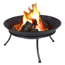 Round Garden Metal Fire Pit Traditional Outdoor Log Fire Pit
