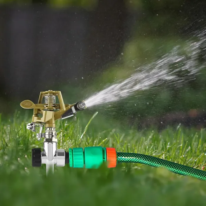 Adjustable Garden Sprinkler Metal Zinc Watering System for Lawns, Grass & Flowers