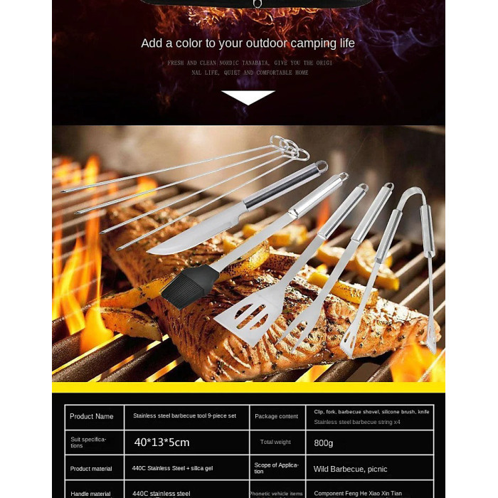 Stainless steel oven set barbecue combination tool outdoor BBQ barbecue set