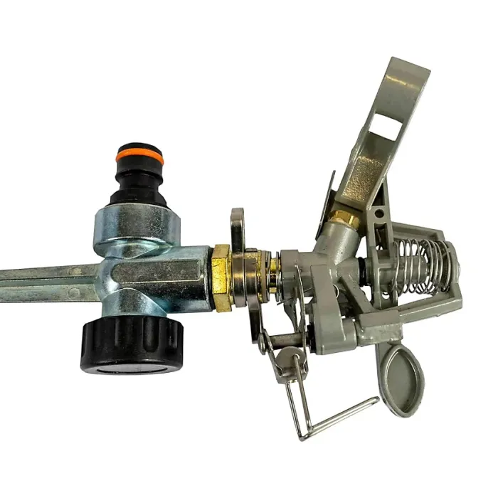 Metal Pulsating Lawn Sprinkler with Spike - 360 degree Adjustable Rotation