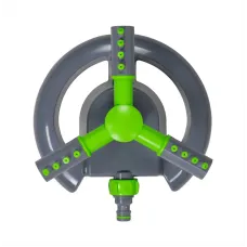 3 Arm Adjustable Rotating Lawn Sprinkler Green Grey