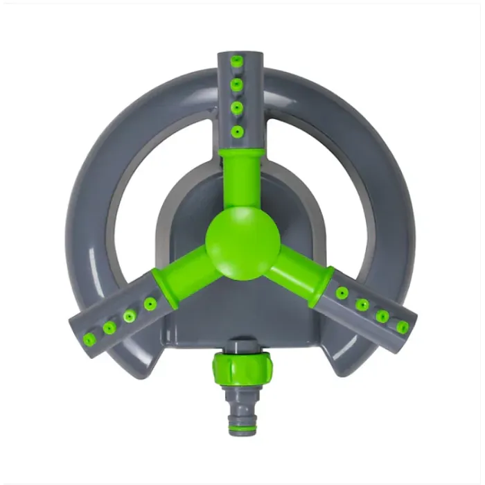 3 Arm Adjustable Rotating Lawn Sprinkler Green Grey