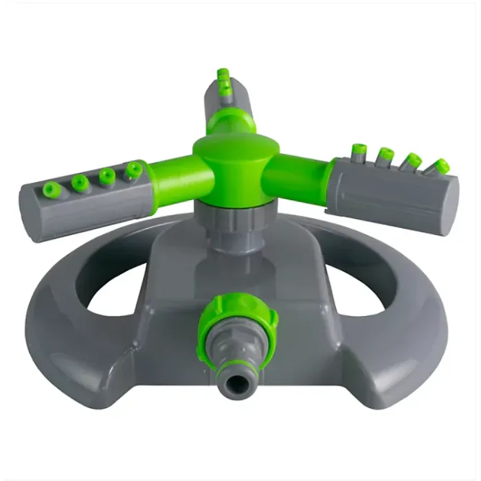 3 Arm Adjustable Rotating Lawn Sprinkler Green Grey