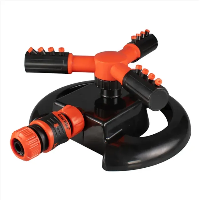 3 Arm Rotating Lawn Sprinkler, Adjustable Spray Angles, 85m2 Coverage