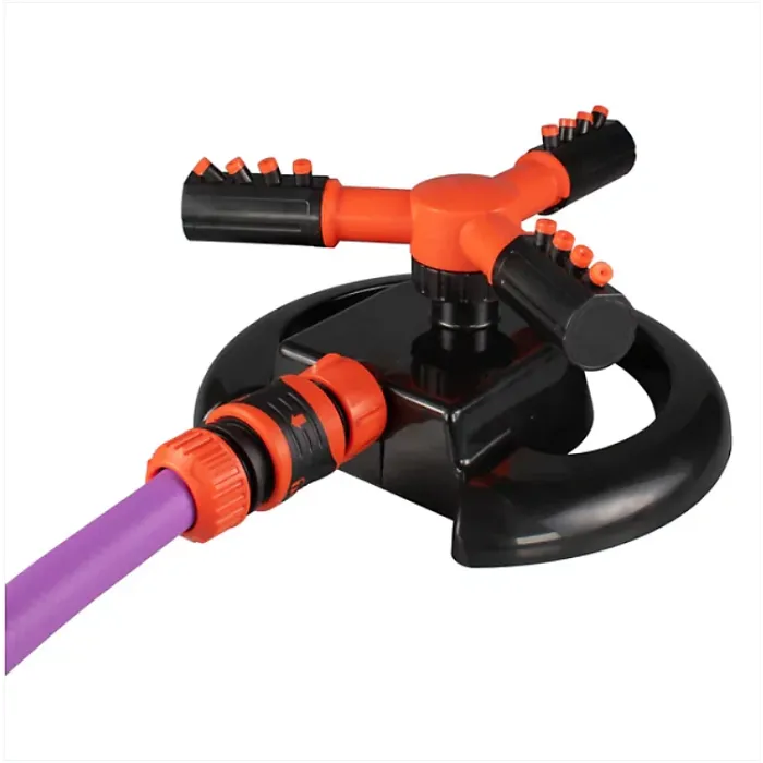 3 Arm Rotating Lawn Sprinkler, Adjustable Spray Angles, 85m2 Coverage