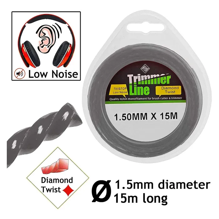 SPARES2GO 1.5mm Low Noise Strimmer Line Spool Refil compatible with Black & Decker GL210 GL330 GL420 GL520 GL550 Strimmers
