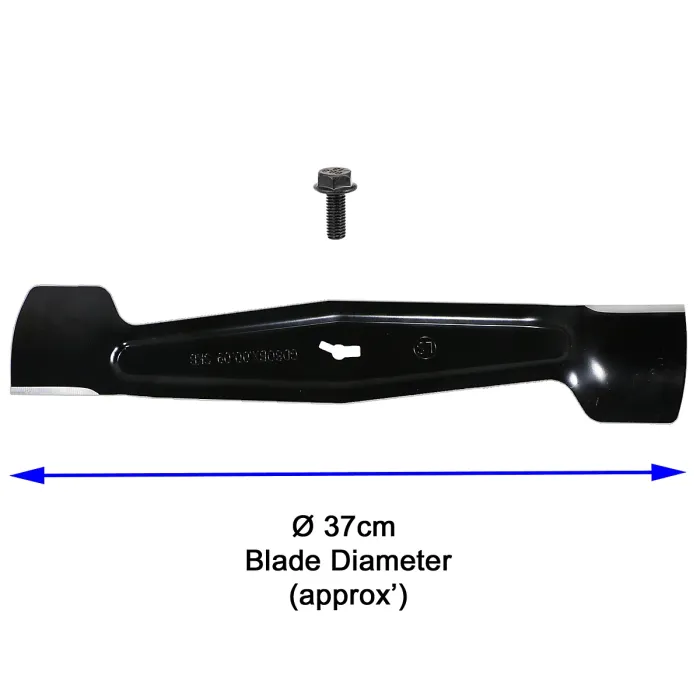 SPARES2GO 37cm Metal Blade compatible with Qualcast Lawnmower + Bolt