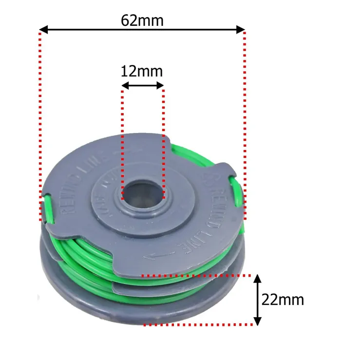 SPARES2GO Spool & Line compatible with Flymo Contour Power Trim 600HD 580E 650E CTHD26 Strimmer Trimmer