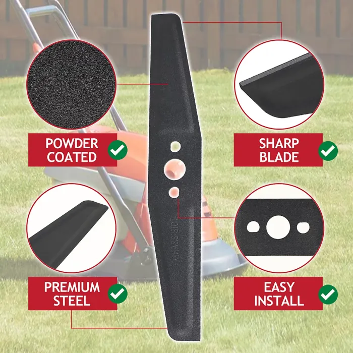 SPARES2GO Metal Blade compatible with Flymo Hover Vac Turbo Lite 250 Lawnmower (25cm)