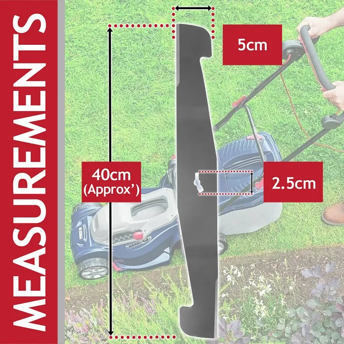 SPARES2GO Metal Blade compatible with Spear & Jackson S1740ER S4040X2CR Lawnmower (40cm)