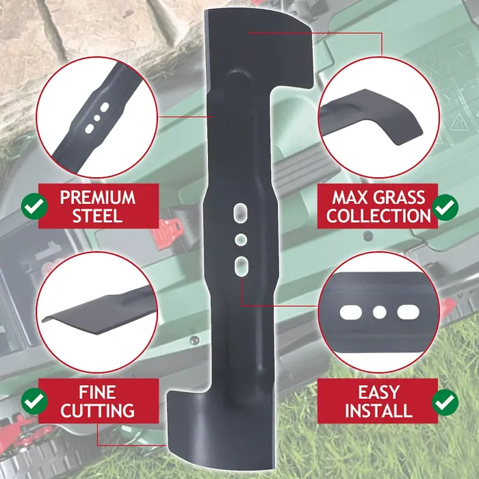 SPARES2GO Metal Blade compatible with Bosch Rotak 32Li S CityMower 18 Lawnmower (32cm)