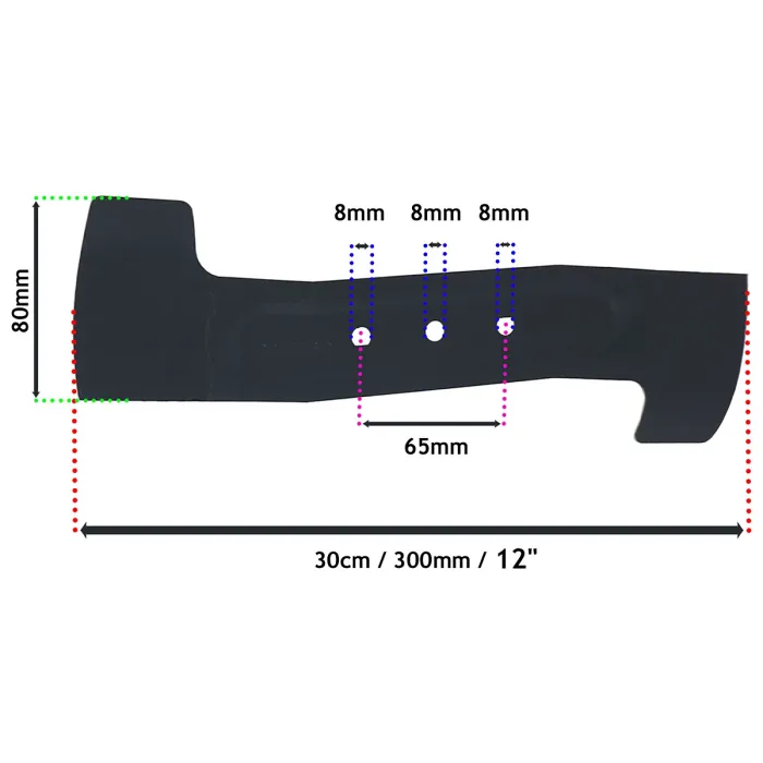 SPARES2GO Blade compatible with Flymo EasiStore 300R Li Mighti-Mo 300 Li Lawnmower 30cm 12"