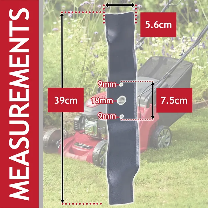 SPARES2GO Metal Blade compatible with Mountfield HP41 HP164 SP41 SP164 HP414 SP414 M411PD Lawnmower (39cm)