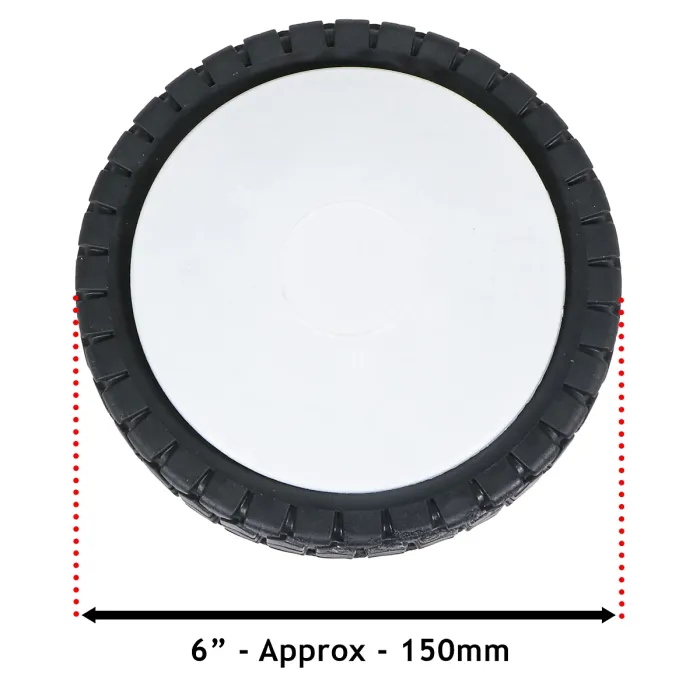 SPARES2GO 6" Tyre Wheel for Lawnmower with Reducer Bushes (150mm)