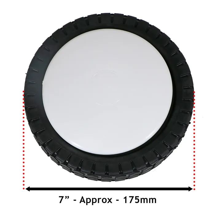 SPARES2GO 7" Tyre Wheel for Lawnmower with Reducer Bushes (175mm)