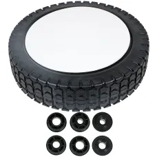 SPARES2GO 8" Tyre Wheel for Lawnmower with Reducer Bushes (200mm)