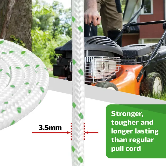 SPARES2GO Pull Cord 3.5mm x 100m Starter Rope Recoil Lawnmower Chainsaw Strimmer UNIVERSAL