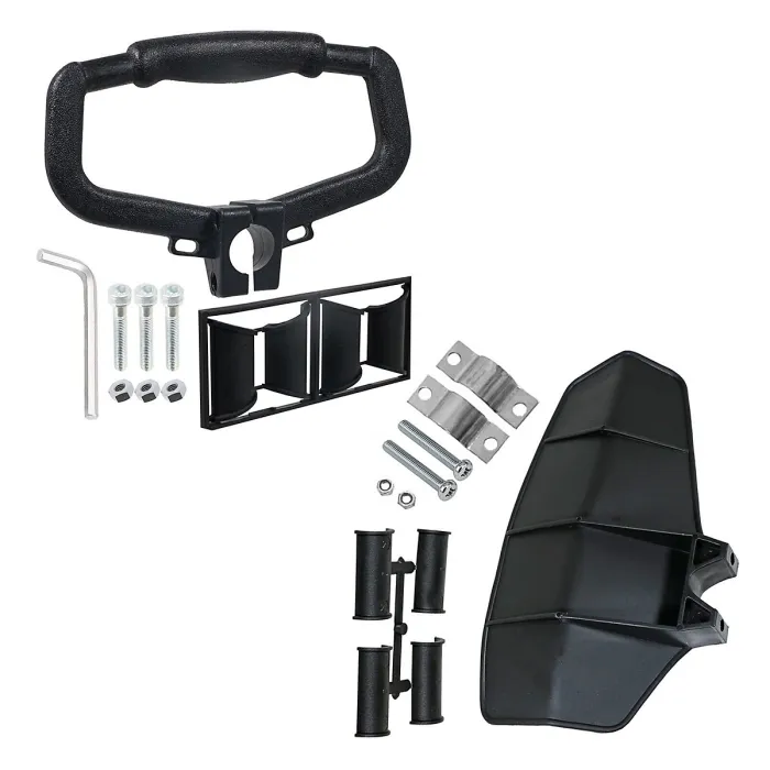 SPARES2GO Universal Strimmer Grip Handle + Blade Guard Brushcutter Trimmer Pole Shaft Reducer Kit (24mm, 26mm, 28mm)