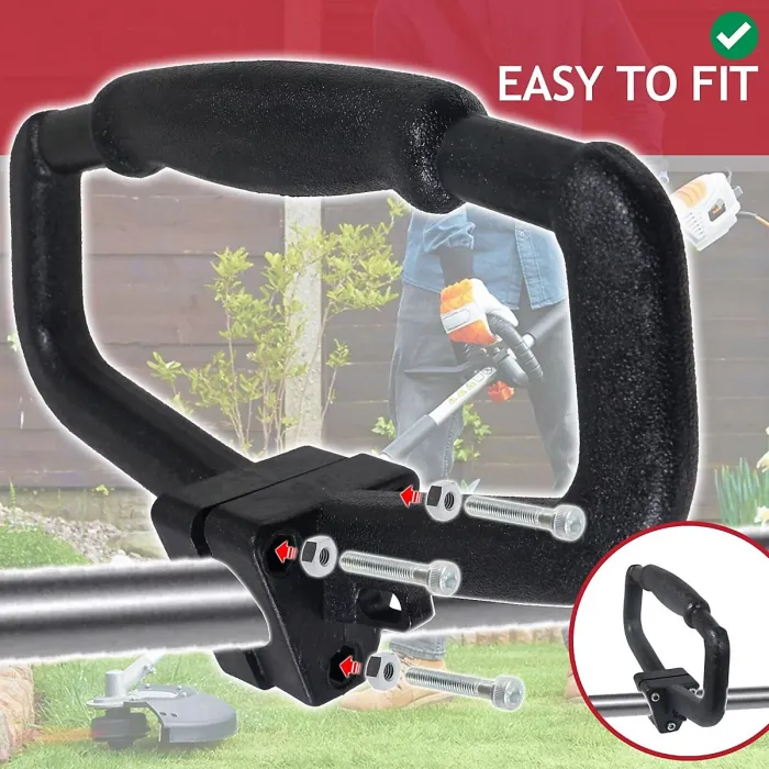 SPARES2GO Universal Strimmer Grip Handle + Blade Guard Brushcutter Trimmer Pole Shaft Reducer Kit (24mm, 26mm, 28mm)