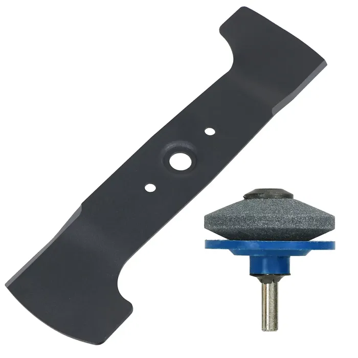SPARES2GO Metal Blade compatible with Honda HRG415 HRG415C IZY41 Lawnmower (16") + Drill Sharpener Attachment