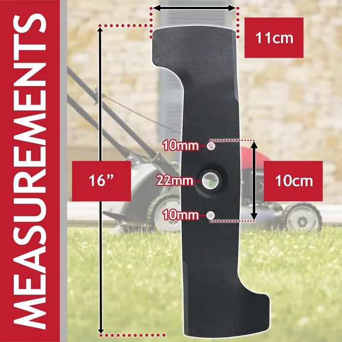 SPARES2GO Metal Blade compatible with Honda HRG415 HRG415C IZY41 Lawnmower (16") + Drill Sharpener Attachment