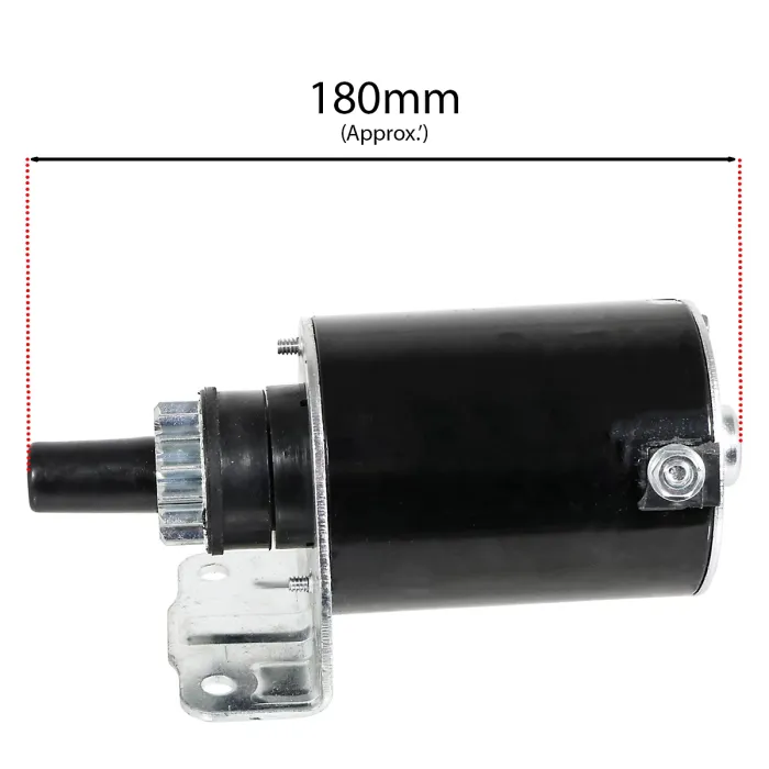 SPARES2GO Starter Motor for Briggs & Stratton 12.5HP to 18HP Lawnmower Engine (15 Teeth, Length: 180mm)