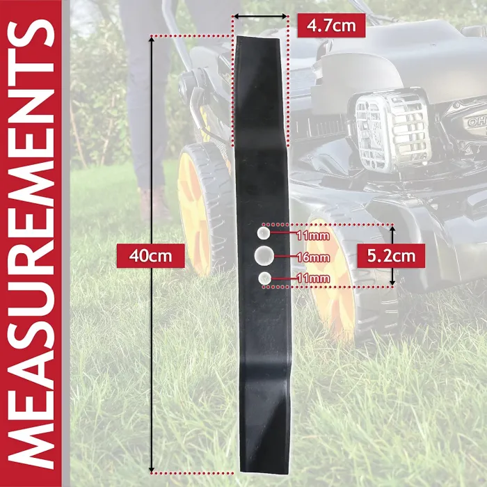 SPARES2GO Blade for McCulloch M3540 M40 MT3540S Lawnmower Metal Combi Grass Cutter (40cm)