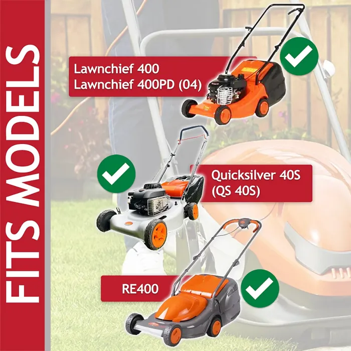 SPARES2GO Blade for Flymo Lawnchief 400 PD Quicksilver QS 40S RE400 Lawnmower Metal Combi Grass Cutter (40cm)