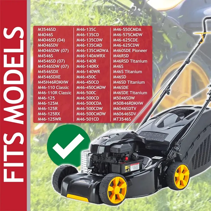 SPARES2GO Blade for McCulloch M4046 M4546 M46 M50 Lawnmower Metal Combi Grass Cutter (46cm)