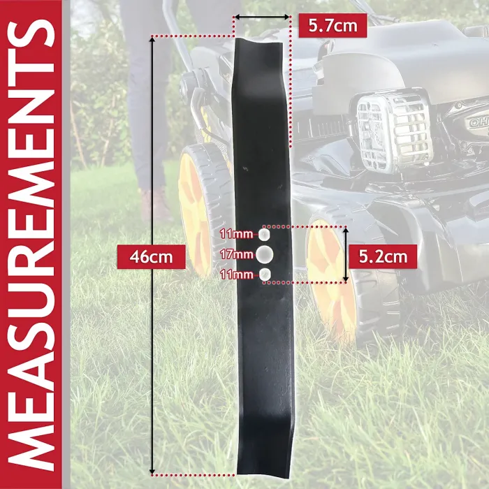 SPARES2GO Blade for McCulloch M4046 M4546 M46 M50 Lawnmower Metal Combi Grass Cutter (46cm)