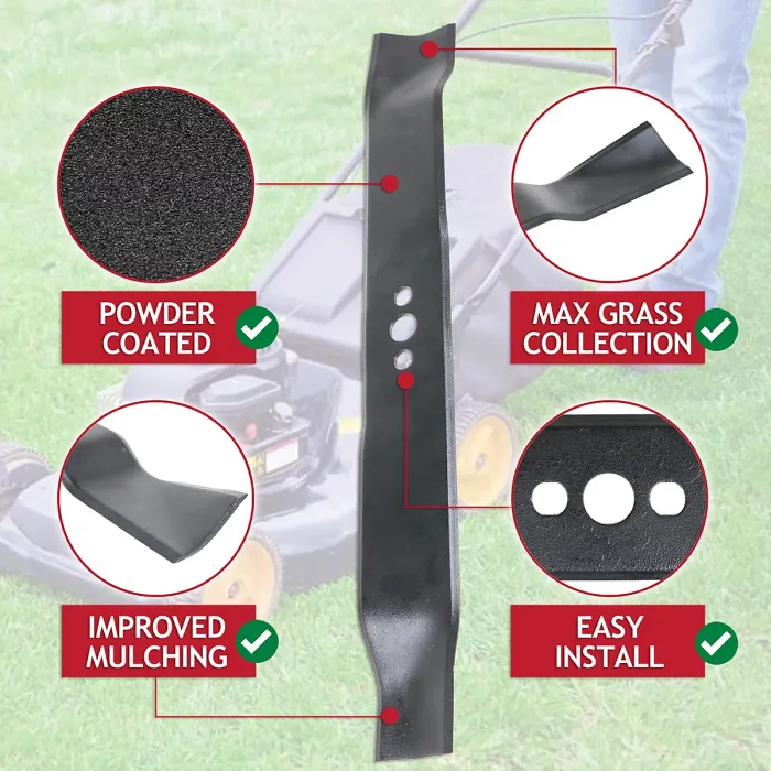 SPARES2GO Blade for McCulloch M4046 M4546 M46 M50 Lawnmower Metal Combi Grass Cutter (46cm)