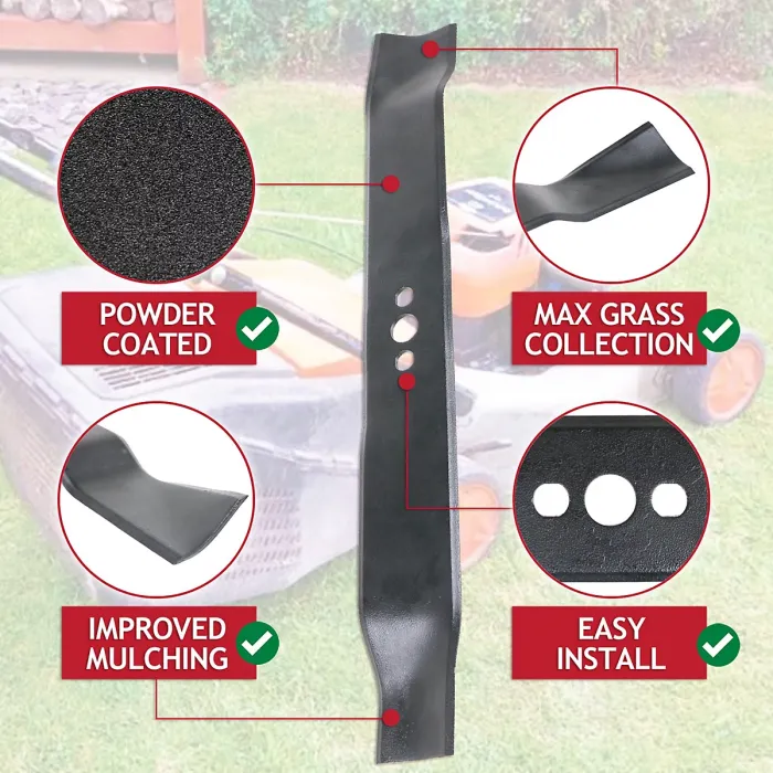 SPARES2GO Blade for Flymo Quicksilver 46S QS46 Pioneer 460SD RE460 Lawnmower Metal Combi Grass Cutter (46cm)