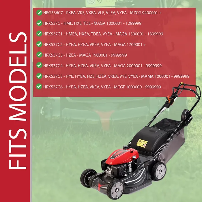 SPARES2GO Blade for Honda HRX537C Lawnmower 21" 53cm Lower Upper Cutter Set + Sharpener