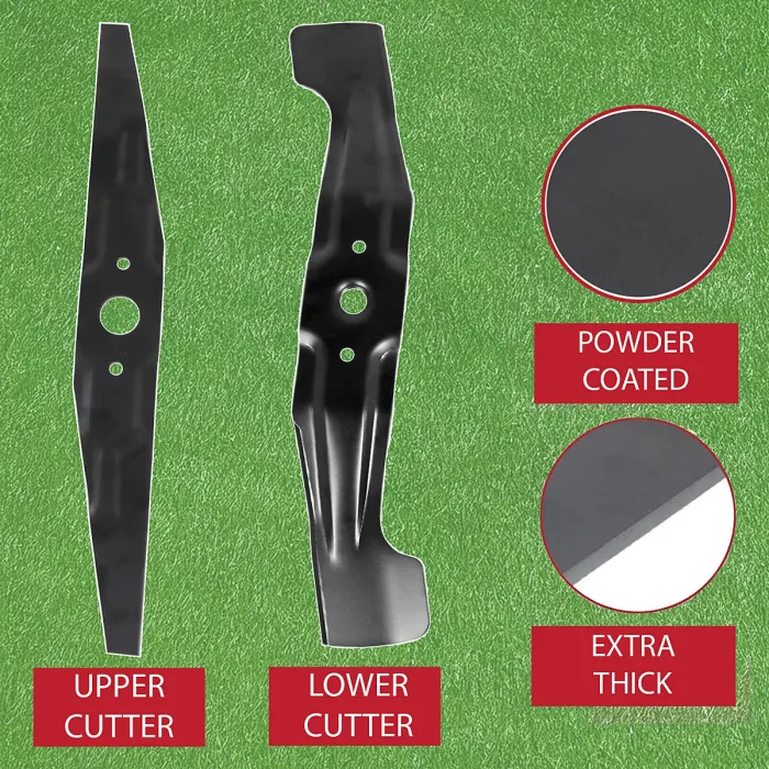 SPARES2GO Blade for Honda HRX537C Lawnmower 21" 53cm Lower Upper Cutter Set + Sharpener