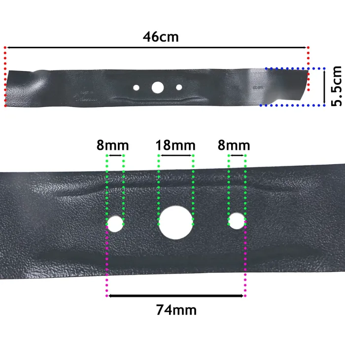 SPARES2GO Blade for Castel Garden CS CR NT 480 484 XC 48 Lawnmower (46cm)