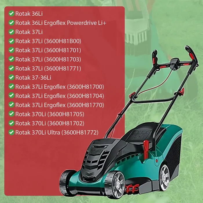 SPARES2GO Metal Blade for Bosch Rotak 36Li 37Li 370Li Lawnmower 37cm 370mm