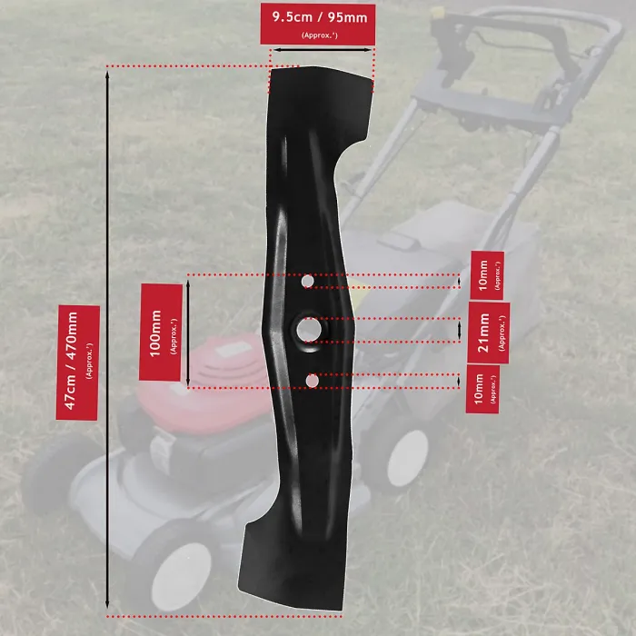 SPARES2GO Rotary Blade for Honda HRB475 HRB475C HRB476C Lawnmower (19", 47cm)