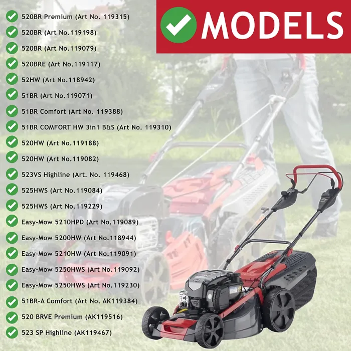 SPARES2GO Blade for Al-ko 51 520 520BR 520BRE 520HW 5200 5210HPD 5210HW Lawnmower 20"