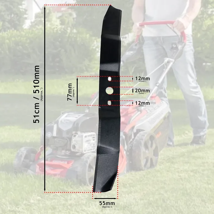 SPARES2GO Blade for Al-ko 51 520 520BR 520BRE 520HW 5200 5210HPD 5210HW Lawnmower 20"