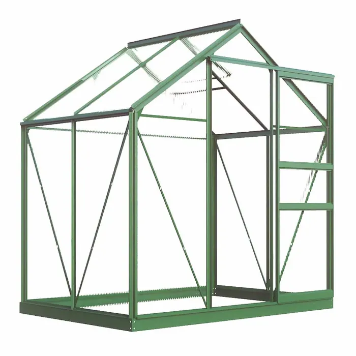 Polycarbonate Greenhouse Large Walk-in Garden Growhouse, Sliding Door & Twin Wall Panels with Steel Base 6x4 ft (Green)