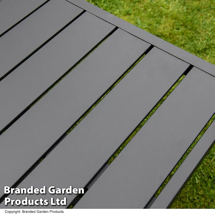 Aluminium Garden Dining Set with Cushions for 6 People, Luxury Outdoor Furniture (Grey)