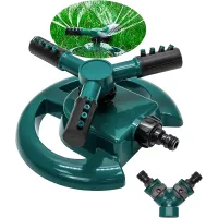 Green Haven Sprinkler 360 Rotation Attachment for Garden Hose Premium Automatic Lawn Water Sprinkler with 3 Arms Blue Green