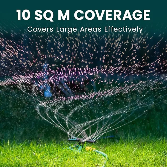 Green Haven Sprinkler 360 Rotation Attachment for Garden Hose Premium Automatic Lawn Water Sprinkler with 3 Arms Blue Green